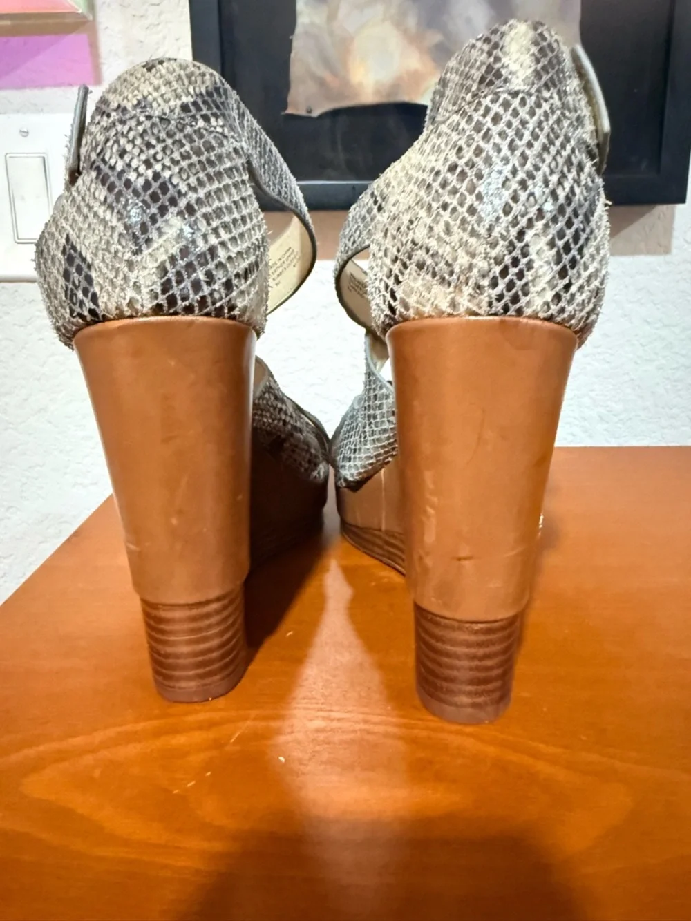 Michael Kors Snake-Print Wedge Sandal in Brown and Gray size 8 - Picture 6 of 6